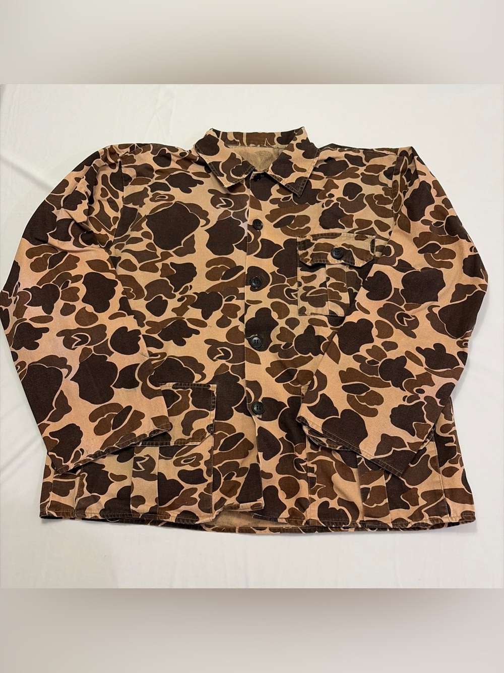 Vintage camo button up shirt duck camo men’s L